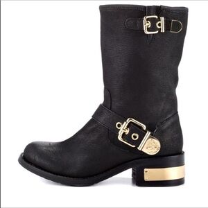 Vince Camuto Winchell Moro Boots Gold Hardware 6.5